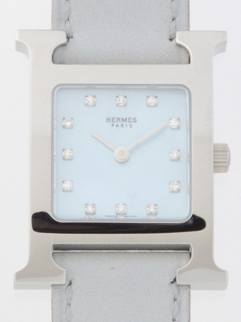 エルメス Hウォッチ コピー HERMES HH1.210.284/NBP SS ブルー皮ベルト ブルーシェル